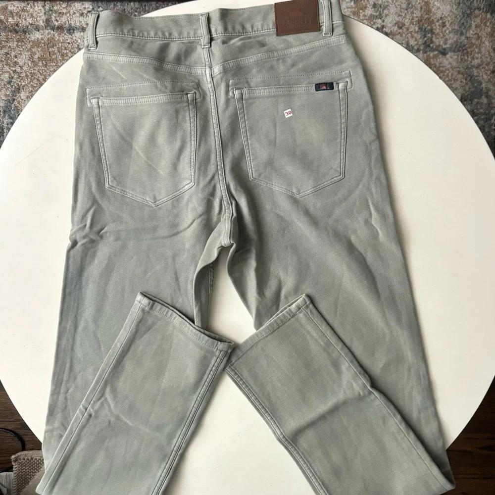 Faherty Stretch Terry 5-Pocket Pant Faded Olive Men’s 30x34 Slim Fit NWOT
